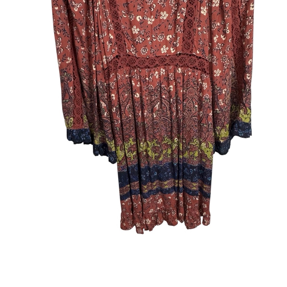 Angie Floral Bell Sleeve Lace Boho Festival Dress Large - Picture 4 of 11